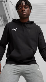 Puma teamGOAL casuals football hoodie in black and white - Model Shot 01