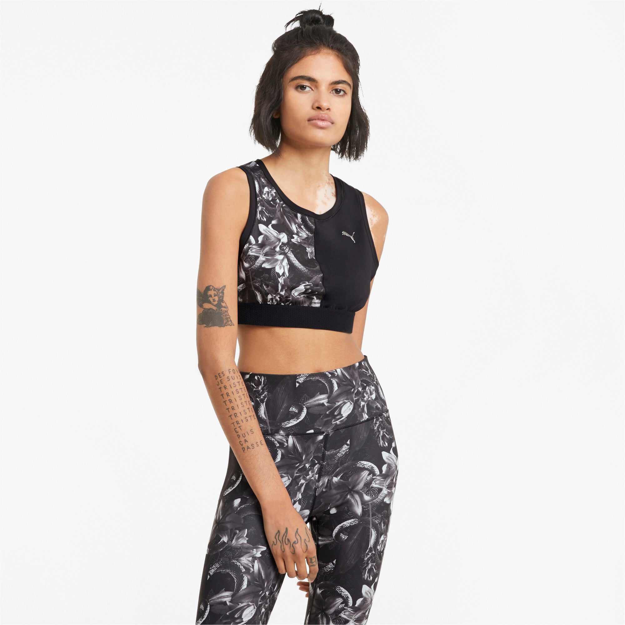 Puma training untmd cropped tank top in black - Model Shot 01
