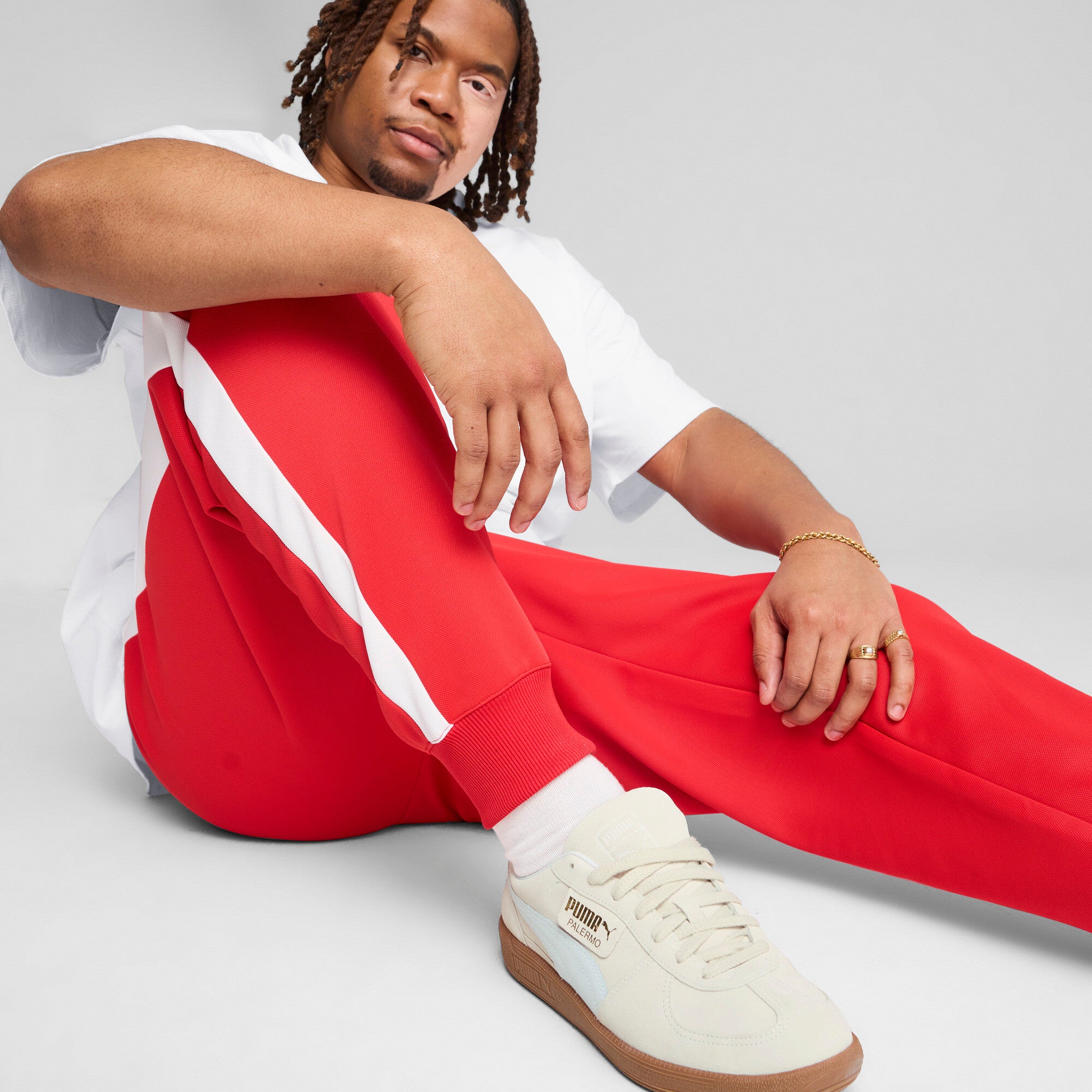 Puma T7 always on track pants in brown - Model Shot 02