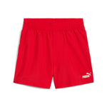Puma essentials tape woven 5" shorts in for all time red - Front View