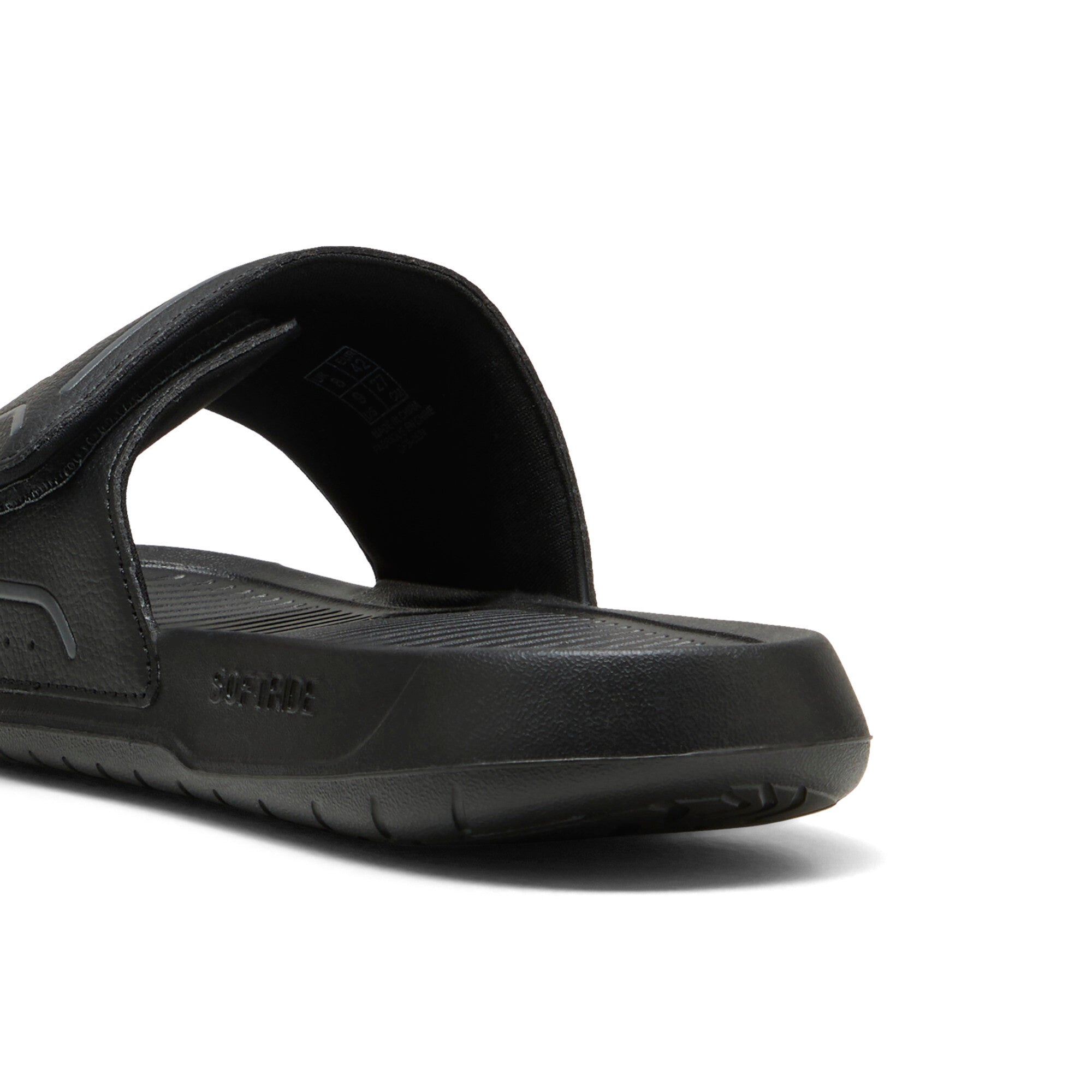 Puma royalcat comfort 2 slides in black and cool dark gray - Back View