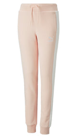 Puma classics t7 track pants youth in pink - Front View