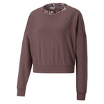 Puma safari glam crew training sweatshirt women in purple - Front View