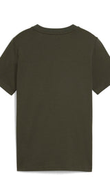 PUMA ESSENTIALS colour no.1 logo tee in ruby shimmer - dark olive