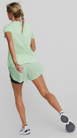 Puma run favourite heather running tee women in black - Model Shot 03