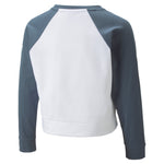 Puma modern sports crewneck sweatshirt youth in white - Back View