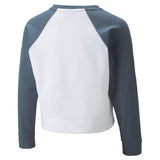 Puma modern sports crewneck sweatshirt youth in white - Back View