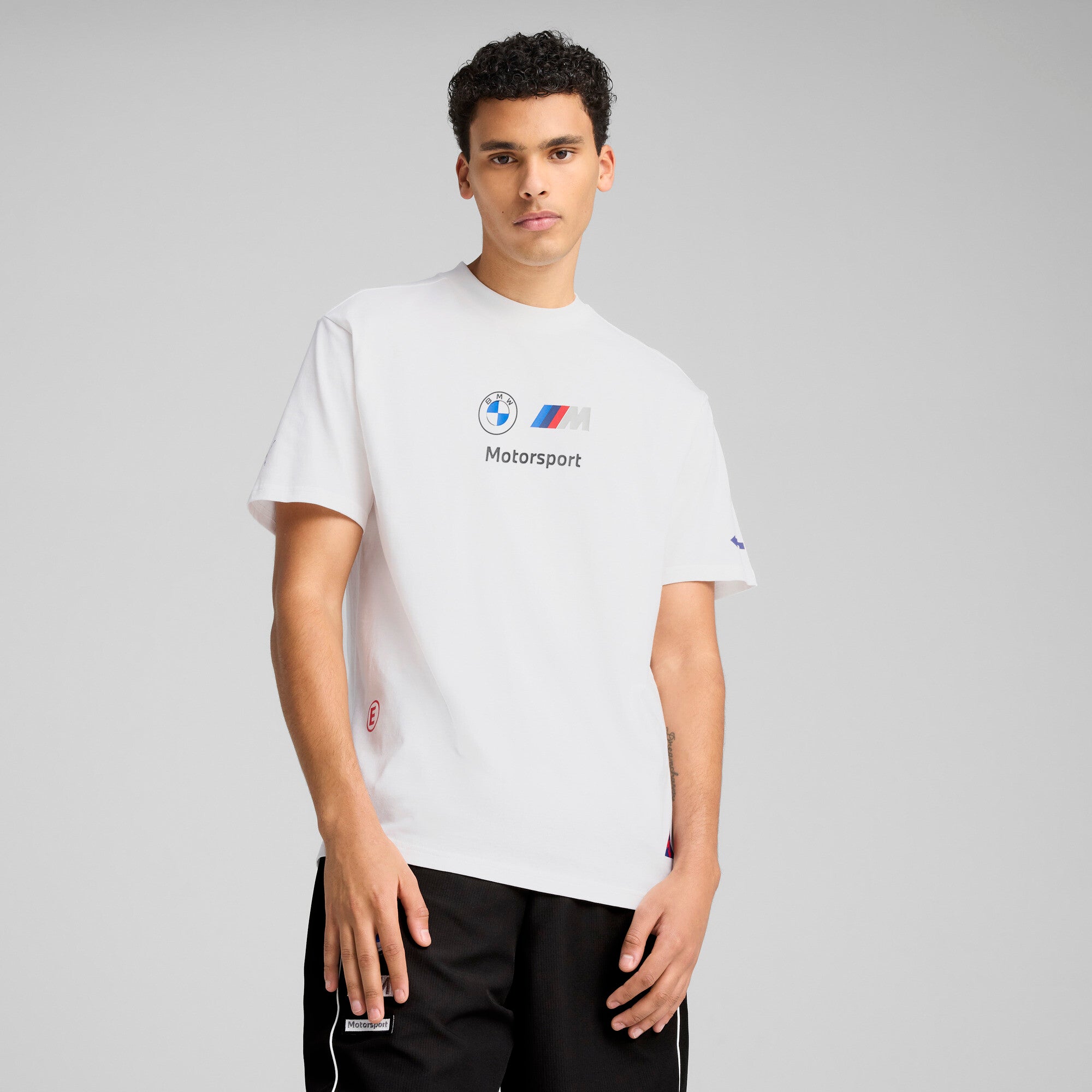 Puma BMW M motorsport badge tee in white - Model Shot 01