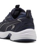 Puma milenio tech suede sneakers in new navy and aged silver - Back View