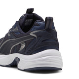 Puma milenio tech suede sneakers in new navy and aged silver - Back View