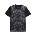 Puma teamULTIMATE football jersey in black and white - Front View
