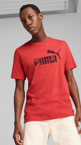 Puma graphics no.1 logo tee in red fire - Model Shot 01