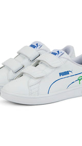 Puma smash v2 home school sneakers kids in white - Front View