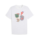 Puma sports legacy front graphic tee in white - Front View
