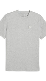 PUMA ESSENTIALS ELEVATED tee in green moon - light gray heather
