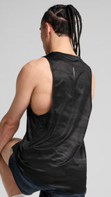 Puma running velocity all-over print polyblend tank in black - Model Shot 02