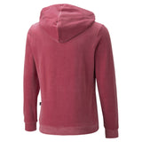 Puma essentials+ velour hoodie youth in purple - Back View