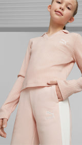Puma classics t7 track pants youth in pink - Model Shot 02