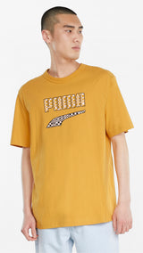 Puma downtown logo tee in yellow - Model Shot 01