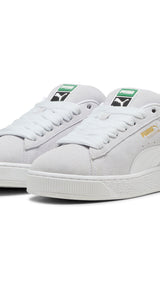 Puma suede XL sneakers in silver mist and white - Front View