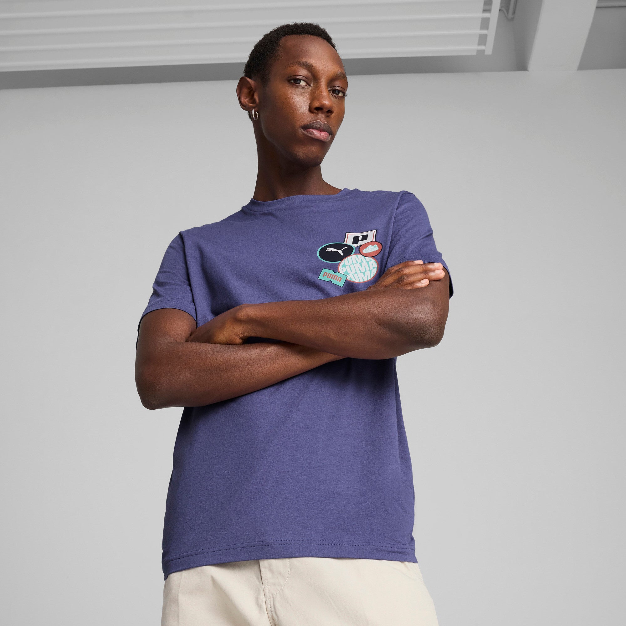 Puma graphics icon tee in blue crystal - Model Shot 01