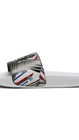 Puma BMW M motorsport leadcat 2.0 graphic slides in white - Side View 02