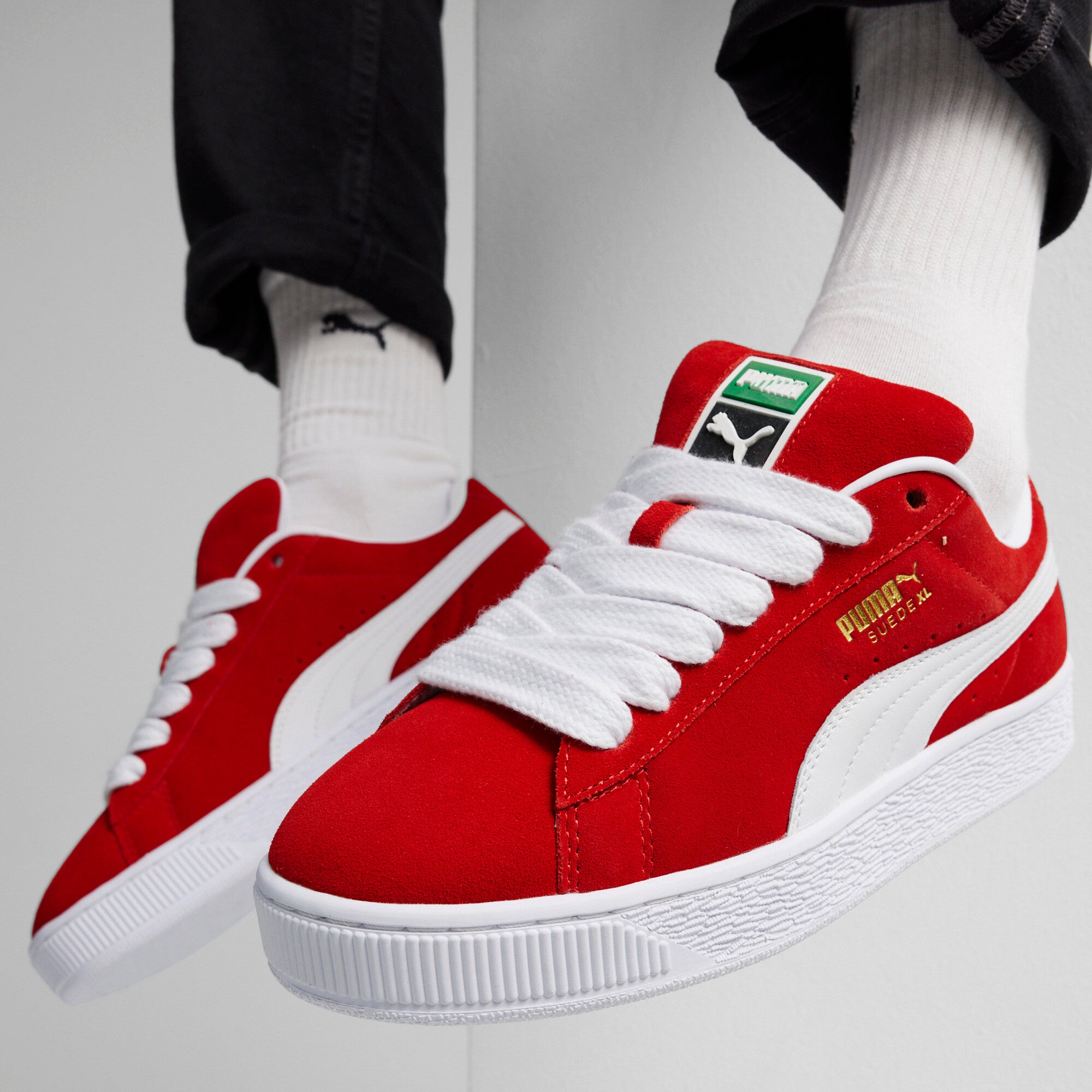 PUMA Suede XL sneakers in alpine snow - for all time red
