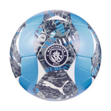 Puma MCFC prematch ball in strong gray and team light blue - Front View