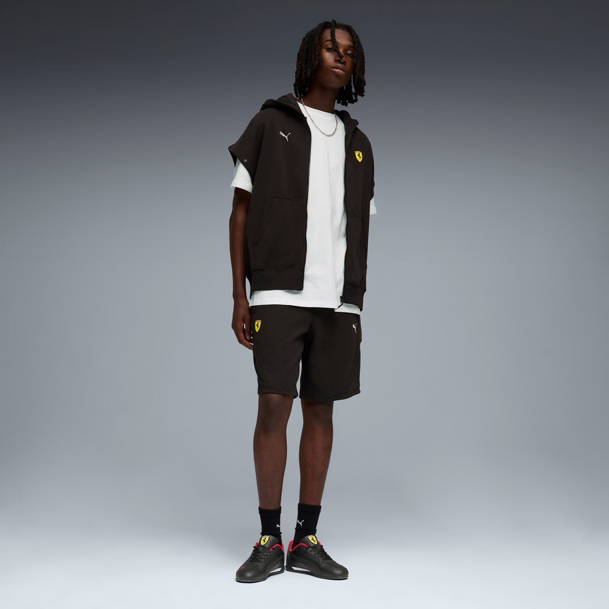 PUMA scuderia ferrari PM1 shorts men in black — model shot 3