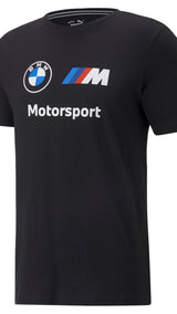 Puma BMW M motorsport essentials logo tee in black - Front View