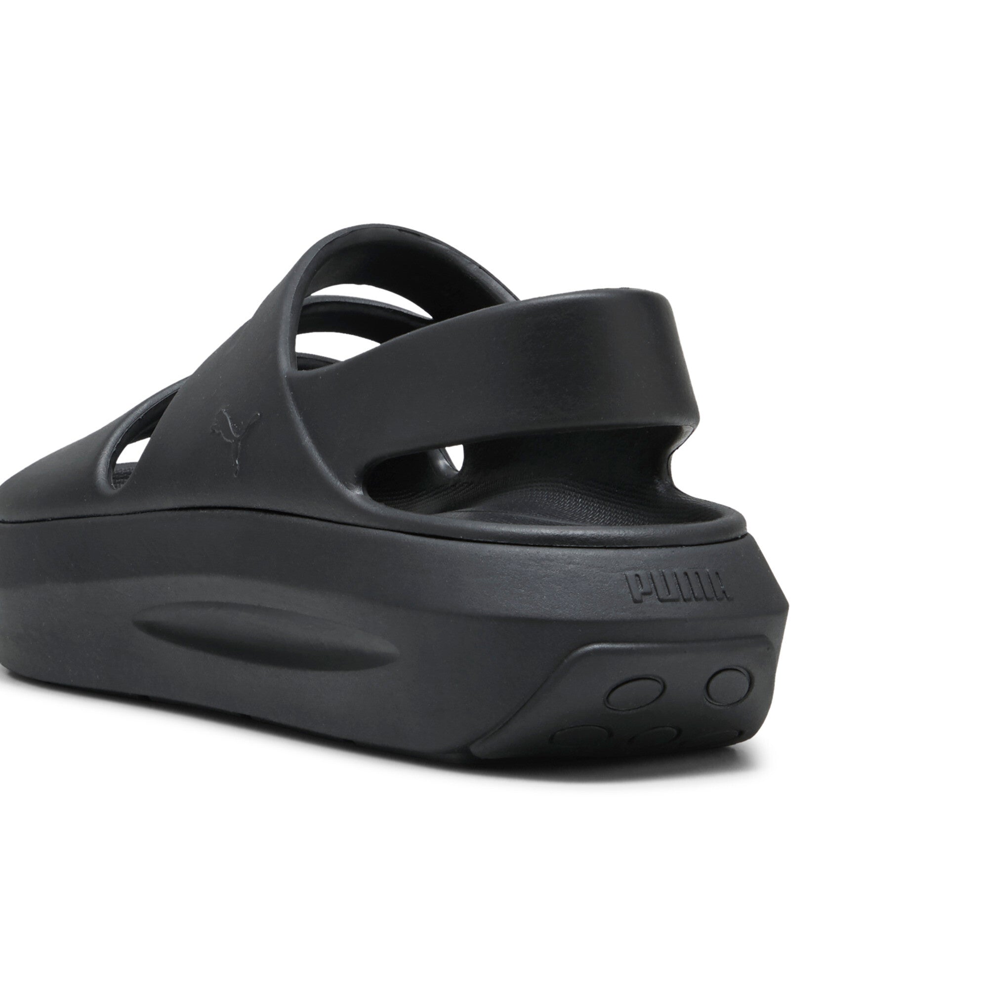 Puma flatter sandals in black - Back View
