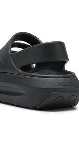 Puma flatter sandals in black - Back View
