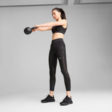 Puma lace high-waisted 7/8 tights in black - Model Shot 03