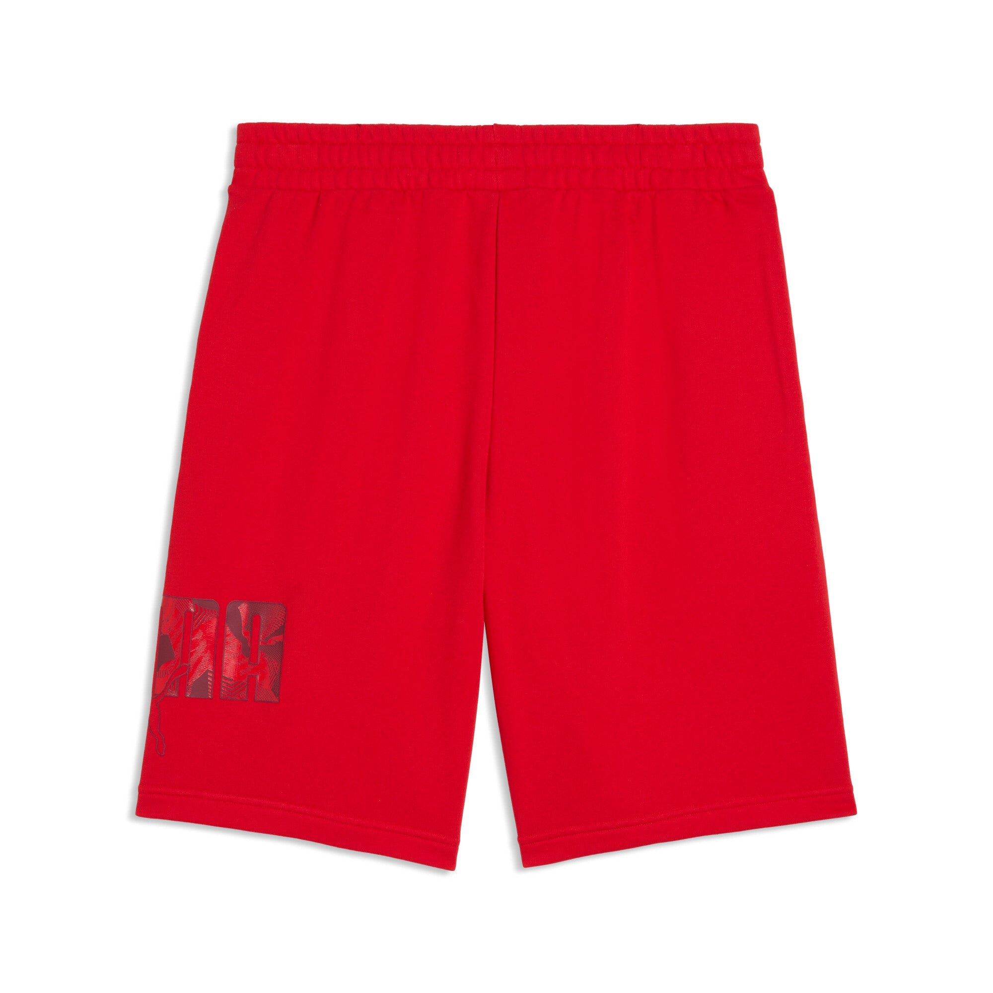 PUMA essentials logo lab 10’’ shorts men in for all time red — back view