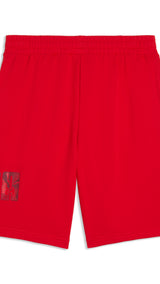 PUMA essentials logo lab 10’’ shorts men in for all time red — back view