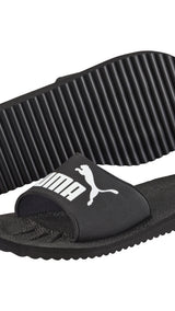Puma purecat sandals in black - Front View