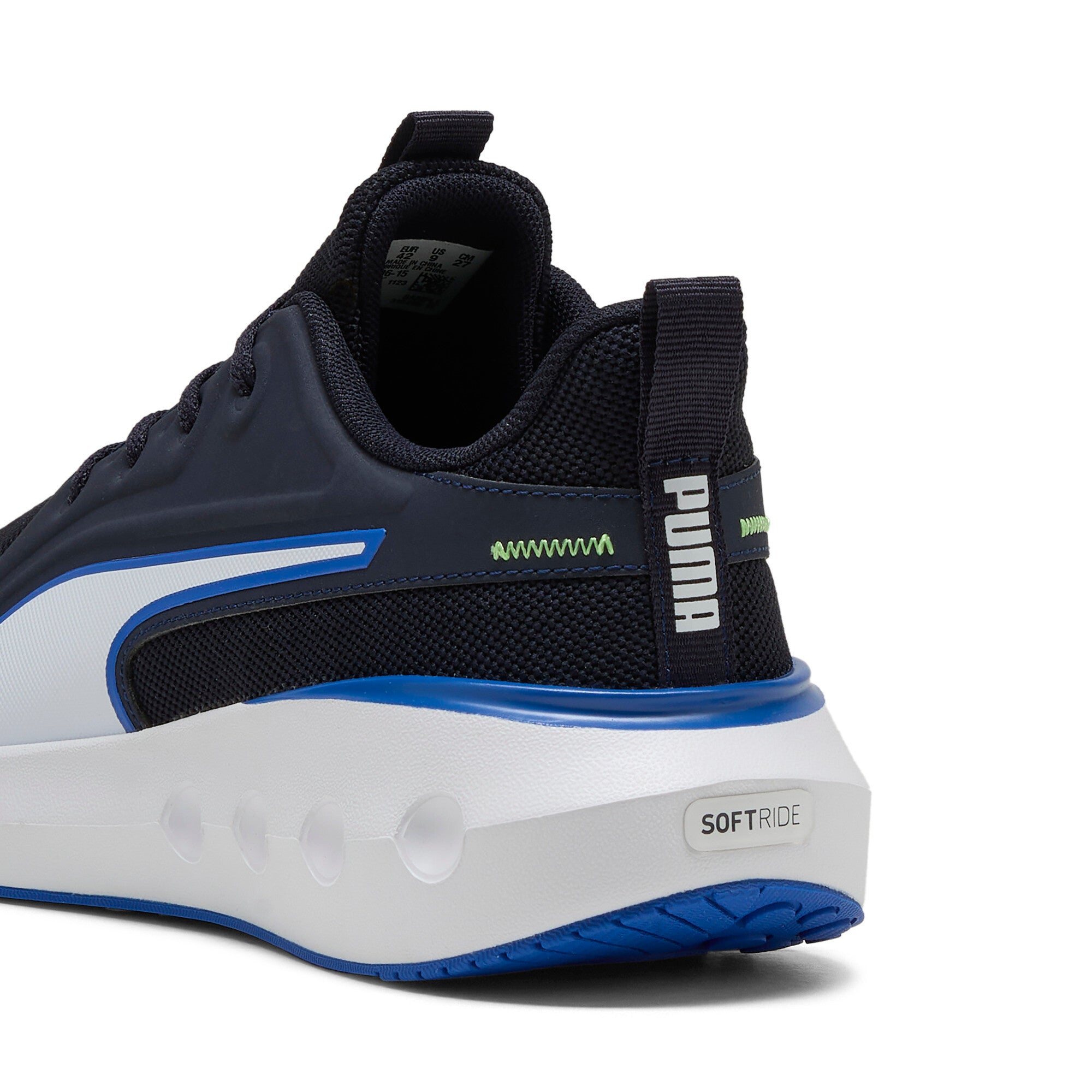 Puma SOFTRIDE carson knit running shoes in carson knit new navy and vivid blue - Back View