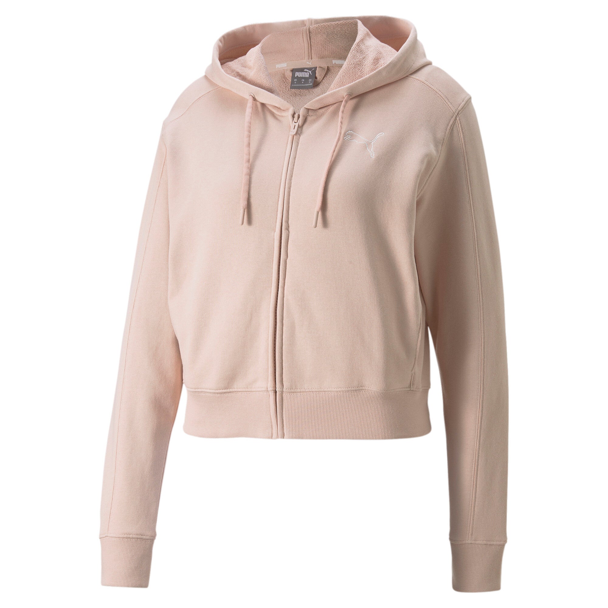 Puma her full-zip hoodie women in black - Front View