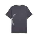 PUMA train all day big logo tee men in gray and white — back view