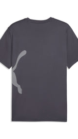 PUMA train all day big logo tee men in gray and white — back view