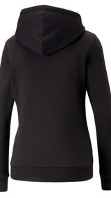 Puma essentials+ logo power hoodie in black - Back View