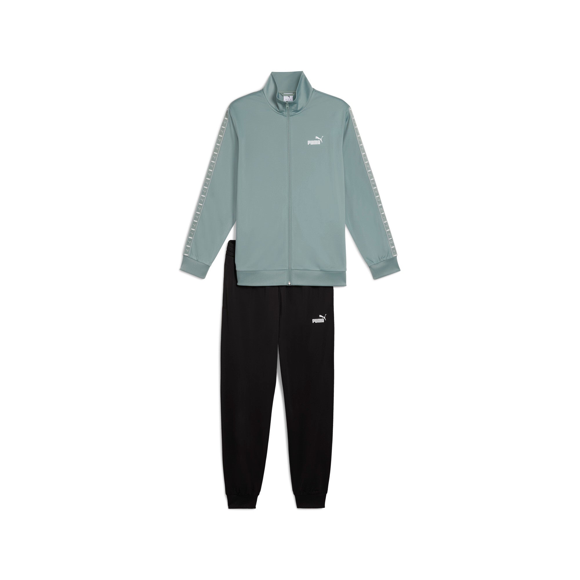 Puma poly tape tracksuit in green moon - Front View