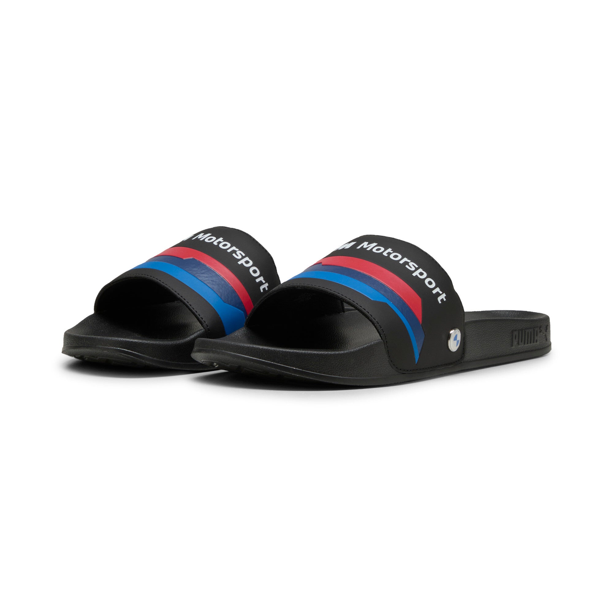 Puma swimming BMW M motorsport logo leadcat 2.0 slides in black - Front View