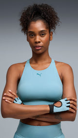 PUMA gym women's training gloves in baltic sea blue