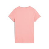 Puma ESS metallic no. 1 logo tee in pink fruit and metallic silver - Back View