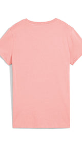 Puma ESS metallic no. 1 logo tee in pink fruit and metallic silver - Back View