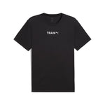 Puma graphics training tee in black - Front View