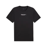 Puma graphics training tee in black - Front View
