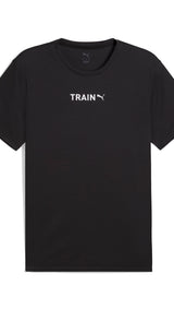 Puma graphics training tee in black - Front View
