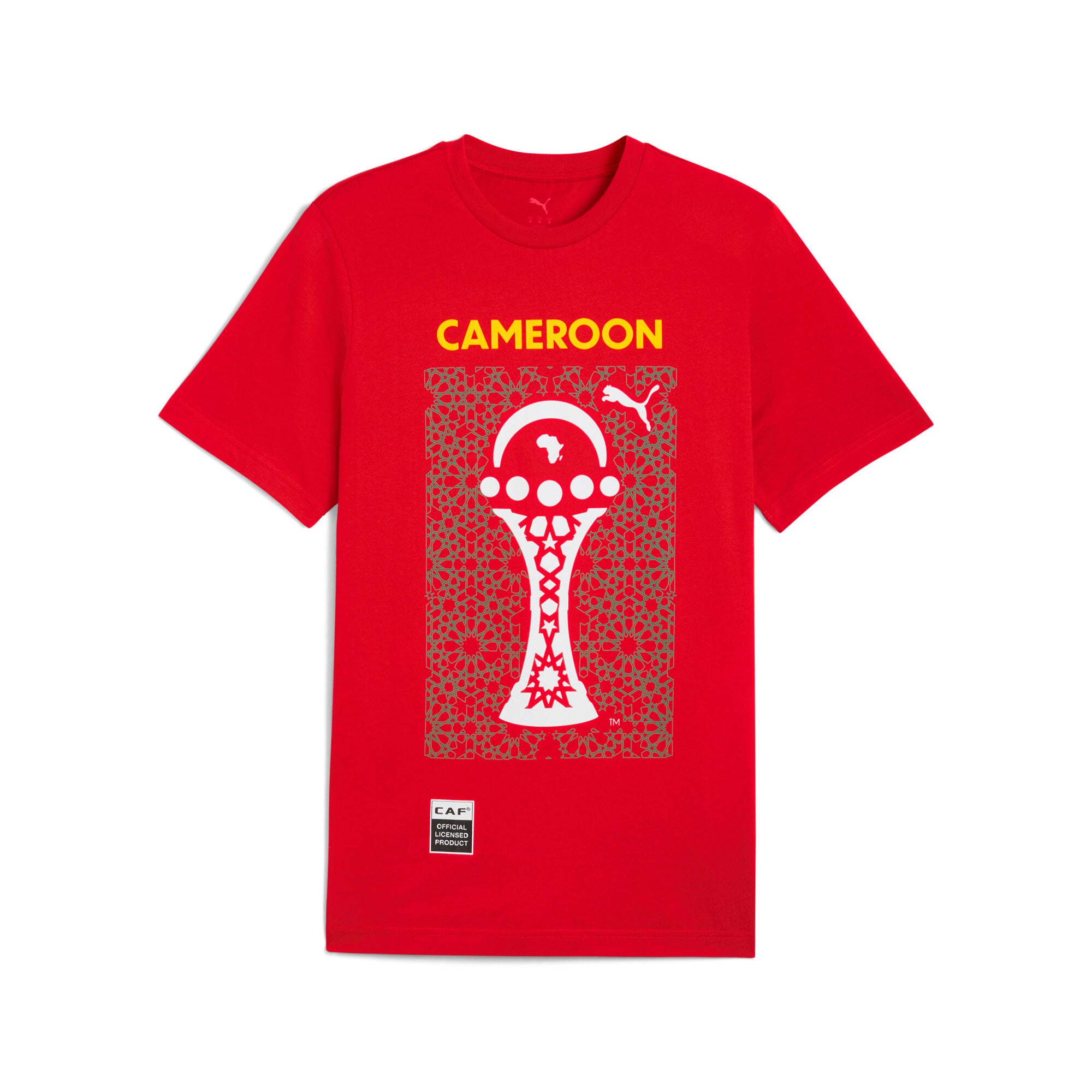 PUMA TotalEnergies CAF Africa Cup of Nations 2025 country tee in red and sport green - Front View